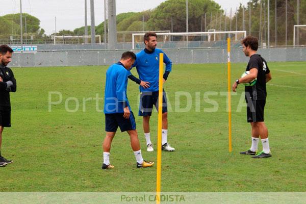 Álvaro García y José Mari hoy en El Rosal