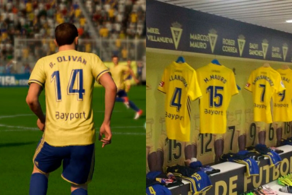 Publicidad Bayport en la camiseta del Cádiz CF