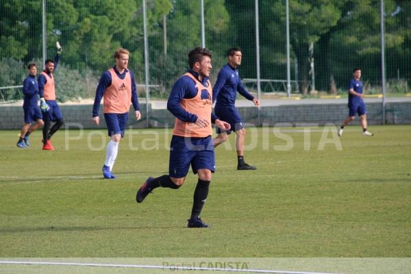 Espino entrenando este martes / Trekant Media