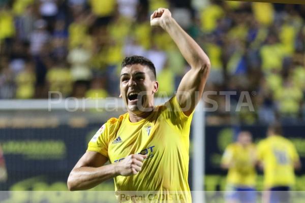 Garrido celebra su gol al Extremadura UD / Trekant Media