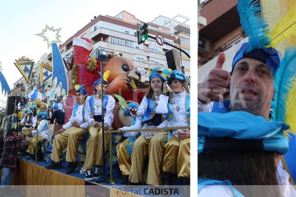 Carroza del Cádiz CF en la cabalgata de Reyes Magos, con Paquito del Mentidero / Trekant Media