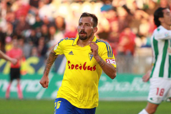 Aitor García celebrando su gol al Córdoba. / Trekant Media