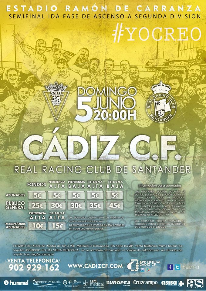 Cartel oficial del Cádiz CF