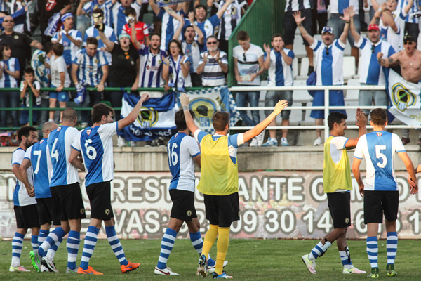 Jugadores del Hércules celebrando la victoria en Toledo. / Hércules CF